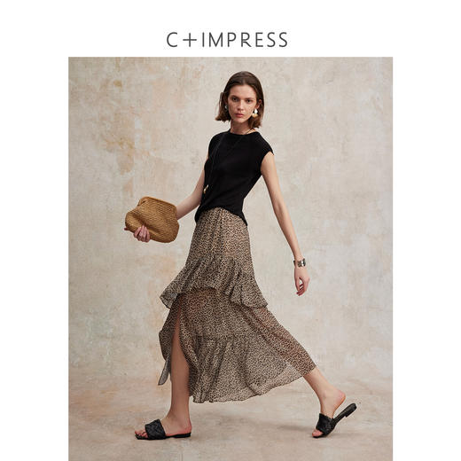 斜袖桑蚕丝莱赛尔简约百搭T恤T2502095 商品图3