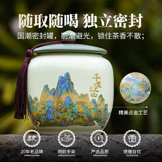 【春季茶礼】茶叶 碧螺春 绿茶 春茶  茶叶礼盒 茶饮 五虎 250g 商品图2