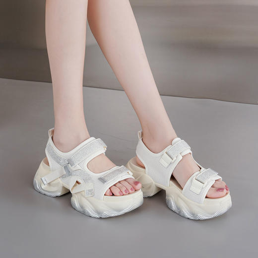 【夏季新款】西村名物2025年夏季新款舒适透气厚底防滑包跟脚露趾运动凉鞋T25BG20791 商品图2