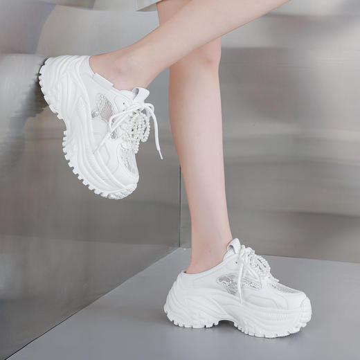 【夏季新款】西村名物2025年夏季新款舒适透气厚底增高后空老爹鞋T25AH16581 商品图3