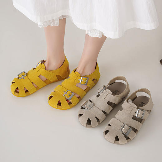 【夏季新款】西村名物2025年夏季新款舒适平底包脚露趾经典罗马凉鞋T25BG21031 商品图1