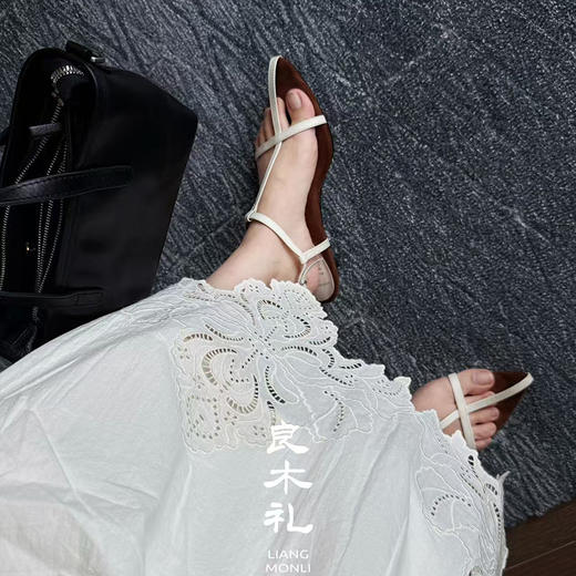 【不换不退】良木礼牛皮十字凉鞋（00831） 商品图0