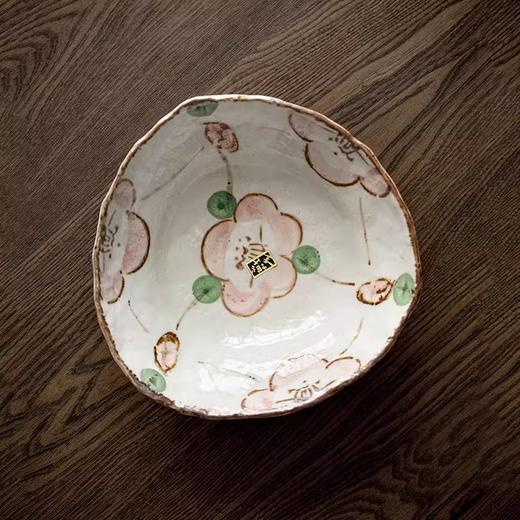 日本进口日式釉下彩陶瓷汤盘手工家用菜盘子樱花汤碗美浓烧手绘樱花山樱花山茶花多用钵 商品图1