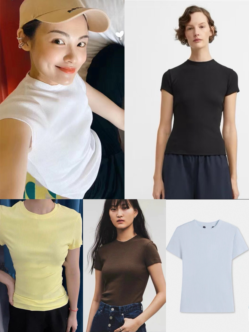 324-2 亏清无退换 极简高级 人手两件 th基础款 螺纹坑条 匹马棉针织 圆领短袖T恤