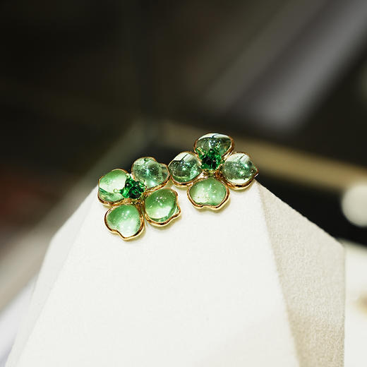 北京仓｜Gripoix Paris-Pop Glamour-浅绿色 耳环［法国设计师］ 商品图1