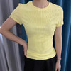 324-2 亏清无退换 极简高级 人手两件 th基础款 螺纹坑条 匹马棉针织 圆领短袖T恤 商品缩略图1