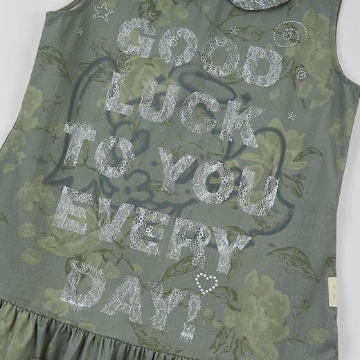 GOODBAI GOODEES娃娃领蕾丝图案slogan连衣裙 商品图4