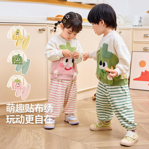 【萌趣卡通】嘟嘟家宝宝套装春季新款男童卫衣裤子春装女童两件套 商品图2