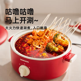 大宇 多功能电火锅S29 4L容量 1200w大火候电煮锅 食品级不粘涂层 72小时发货