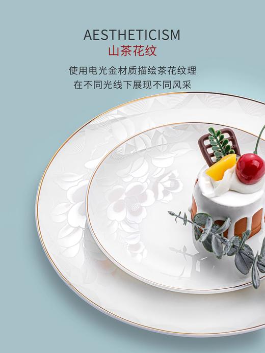 骨瓷餐具套装碗盘家用高级感轻奢新款碗碟中式乔迁结婚送礼碗陶园梦茶语冰清10人用40头餐具 商品图5