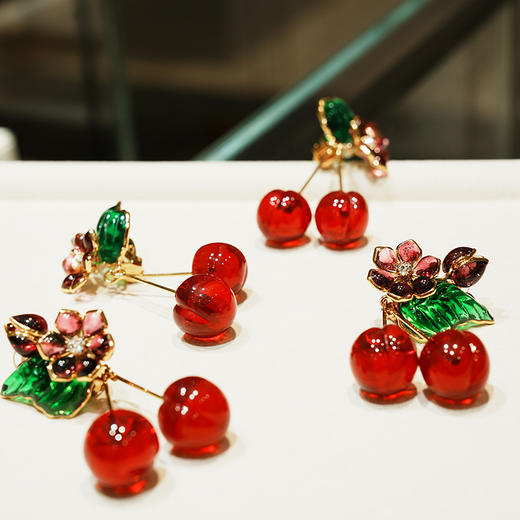 北京仓｜Gripoix Paris-Vintage-Cherry-樱桃 复古 琉璃 耳环［法国设计师］ 商品图1
