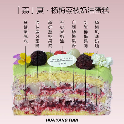 「荔」夏·杨梅荔枝奶油蛋糕（为造型稳固，蛋糕外层需使用食品级塑料围边包裹） 商品图1