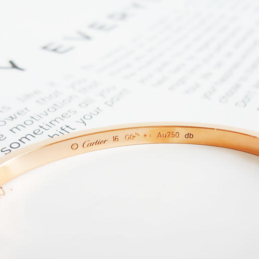 【95新】Cartier卡地亚LOVE系列B6047316 18K玫瑰金窄版无钻LOVE16号手镯中性款现售价：19500！070525AI10 商品图6