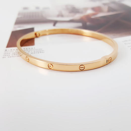 【95新】Cartier卡地亚LOVE系列B6047316 18K玫瑰金窄版无钻LOVE16号手镯中性款现售价：19500！070525AI10 商品图3