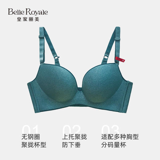 【秒杀品不退不换】皇家丽美一片式无痕无钢圈内衣半运动性感舒适透气调整型文胸WW1678-3 商品图1