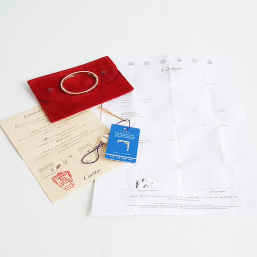 【95新】Cartier卡地亚LOVE系列B6047316 18K玫瑰金窄版无钻LOVE16号手镯中性款现售价：19500！070525AI10 商品图1