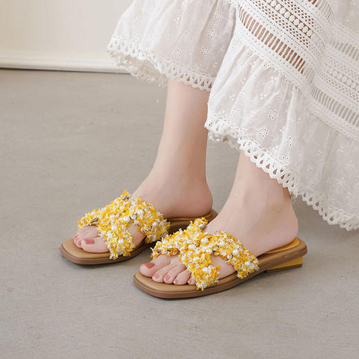 【夏季新款】西村名物2025年夏季新款舒适平底跟脚露趾时尚拖鞋T25BJ20871 商品图1