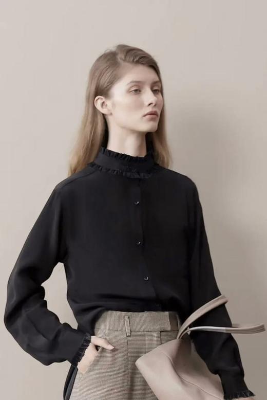 原创设计师品牌- CHUMO初沫8002宫廷风花边立领高密棉衬衫小衫-喜出 商品图1