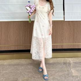 玛克门店发货：浪漫仙子蕾丝网纱订婚连衣裙(货号:MF86DR014)