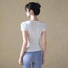 跃牌【周游世界系列】夏季新款瑜伽服女美式V领排扣桑蚕丝短袖修身运动上衣T恤TP0852 商品缩略图2