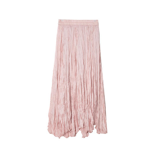 三宅"褶皱裙”轻薄显瘦珠光乱褶高腰半身裙2025夏新BQ2502100 商品图2