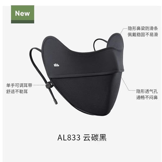 蕉下凉感护眼角防晒口罩AL833漫暮黑 商品图1