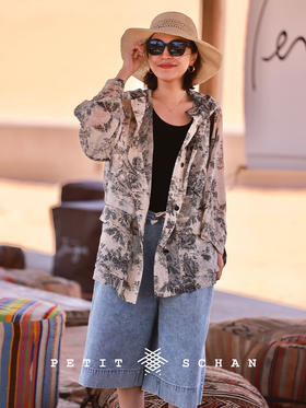 PETIT SCHAN小闪 CLO#264 Tree Meaning 树意 100%绵羊毛连帽抽绳收腰短款廓形防晒外套