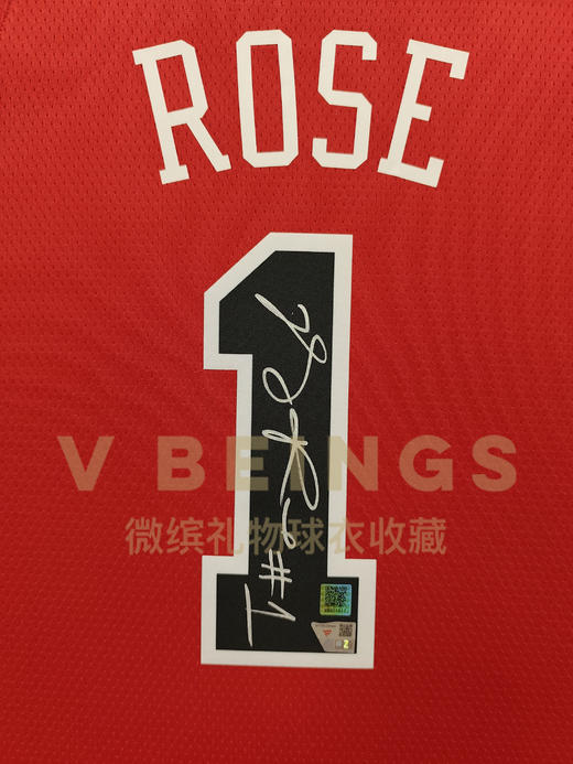收藏系列 德里克罗斯 公牛队1号 红色球迷版 亲笔签名球衣 商品图2