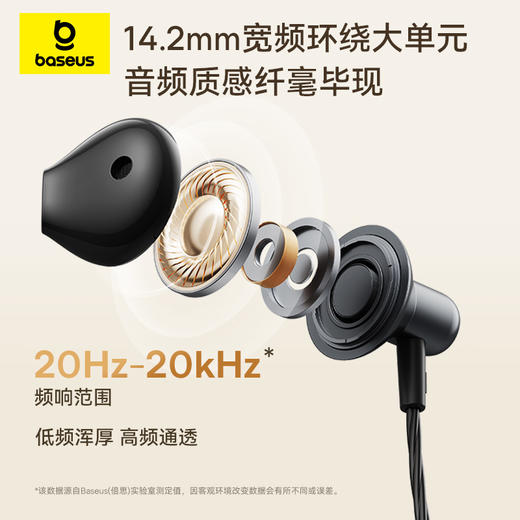 倍思 Encok K1 半入耳式声卡线控耳机 商品图1