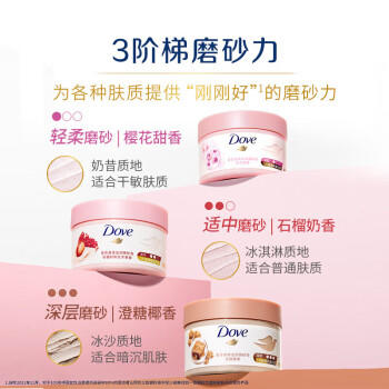 多芬（Dove）磨砂膏 石榴籽+乳木果香 去角质深层清洁滋润保湿 280g /个人护理 /身体护理 /磨砂膏 商品图2