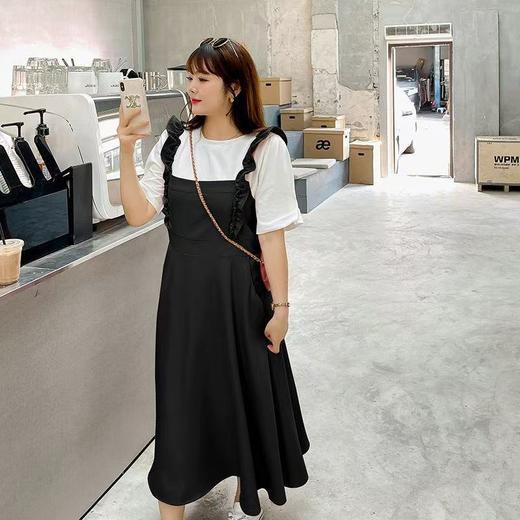 【诗铭洛可】XCX211 木耳边背带裙+T恤两件套套装 商品图2