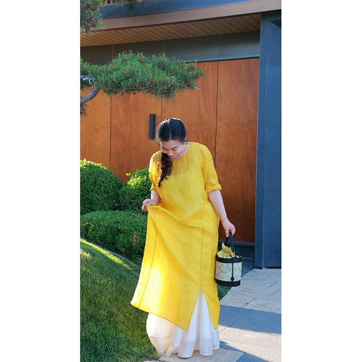 【2026东衣作】高定大黄袍连衣裙（21707124九斤黄） 商品图1