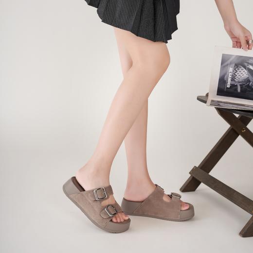 【夏季新款】西村名物2025年夏季新款舒适平底包脚露趾后空拖鞋X25BJ21061 商品图1