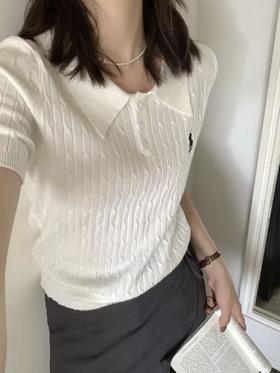 韩系慵懒冰丝polo衫