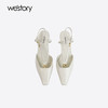 Westory2025年春季小方头低跟后空单鞋通勤百搭空凉鞋W25AH58211 商品缩略图4