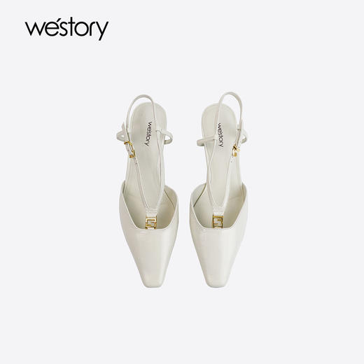 Westory2025年春季小方头低跟后空单鞋通勤百搭空凉鞋W25AH58211 商品图4