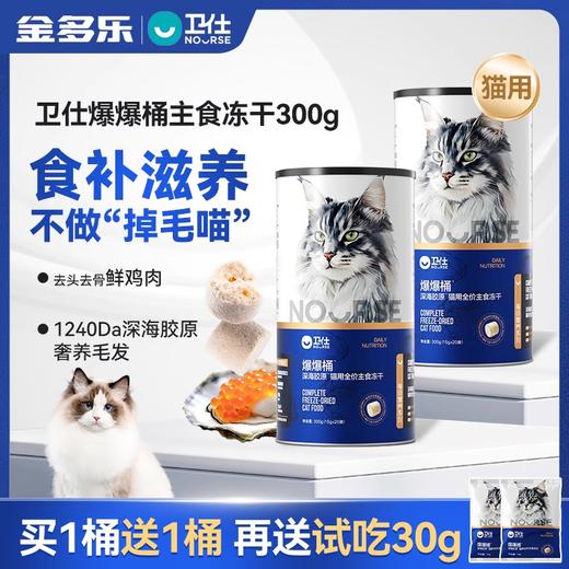 卫仕爆爆桶主食冻干生骨肉猫粮全阶段深海鳕鱼胶原飞鱼籽成猫幼猫 商品图0