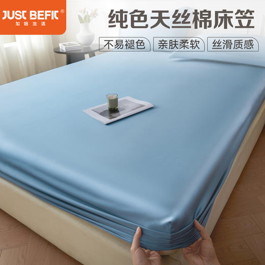 【百图lulu好物】【天丝棉床笠】加倍生活 兰精天丝棉床笠 亲肤柔软床护罩  丝滑质感床罩  不移位 床单 商品图0
