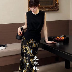 【预售7天】美丽诺羊毛上衣&缎面印花半裙866065