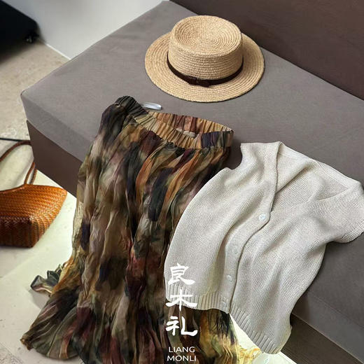【不退不换】良木礼和纸开衫&印花半裙（mj0424986&S126） 商品图1