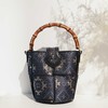 壮锦-黑色四燕纹水桶手提包 商品缩略图0
