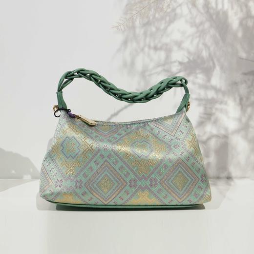 壮锦-米色蟒龙纹小手提包 商品图6