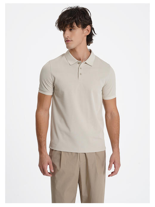 callisto糯米白中珠地桑蚕丝混纺T恤 商品图2