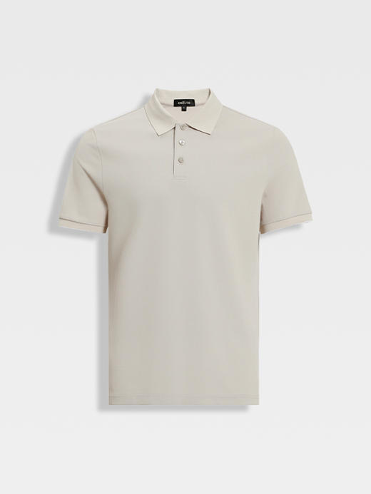 callisto糯米白中珠地桑蚕丝混纺T恤 商品图0