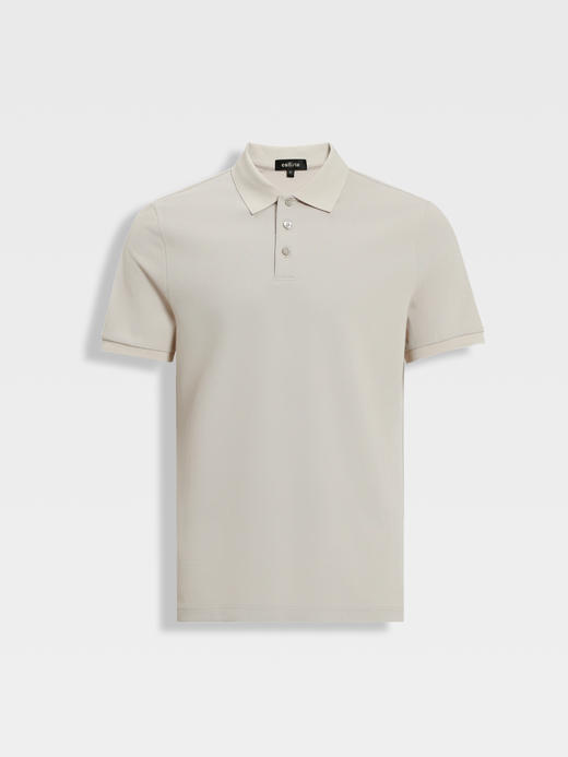 callisto糯米白中珠地桑蚕丝混纺T恤 商品图0