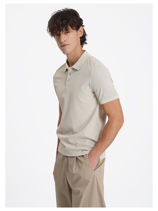 callisto糯米白中珠地桑蚕丝混纺T恤 商品图3