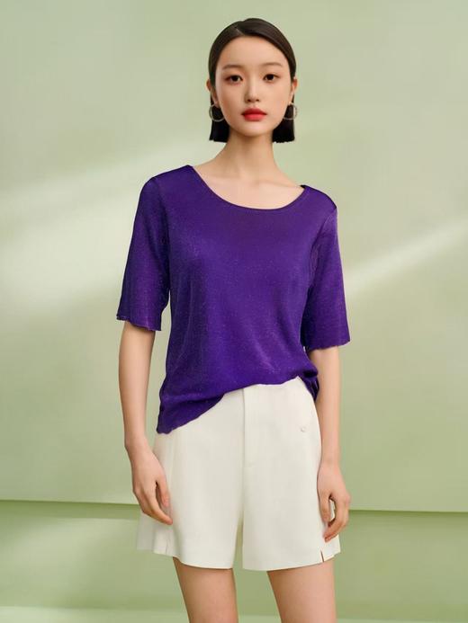 超值购【诗铭洛可】0535 针织短袖星空细闪上衣A15-1 商品图4