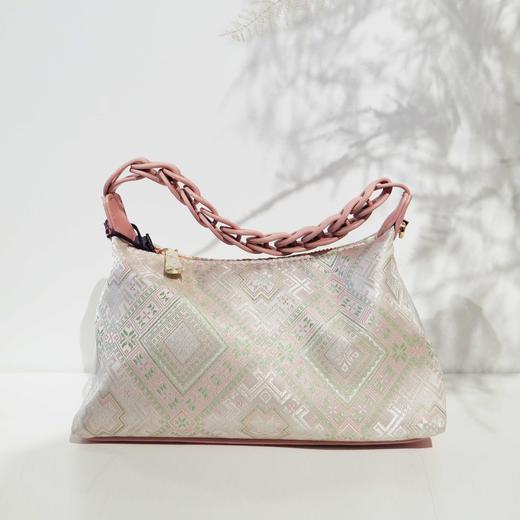 壮锦-米色蟒龙纹小手提包 商品图4