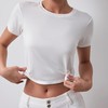 跃牌【周游世界系列】春夏新款瑜伽服女天丝桑蚕丝复古上衣弹力休闲短袖T恤TP0798 商品缩略图2