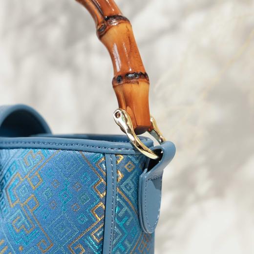 壮锦-黑色四燕纹水桶手提包 商品图7